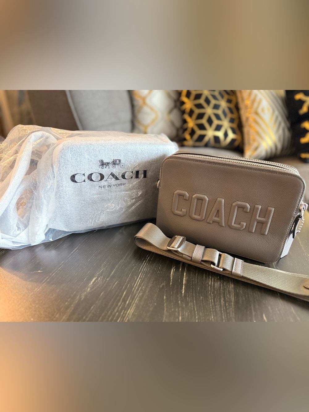 COACH Charter Crossbody 24 | Graphic Logo | Charcoal | NWT | Original Packaging